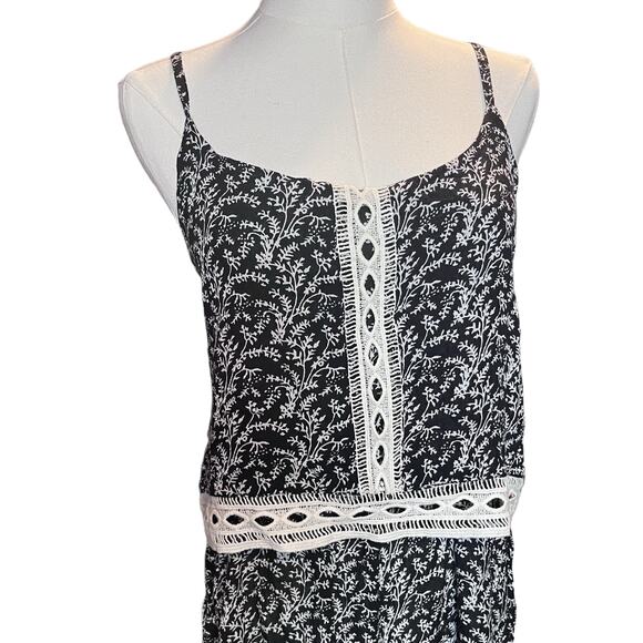 Raga x Anthropologie Black White Boho Beach Vacation Romper Size Large Summer - Picture 3 of 8